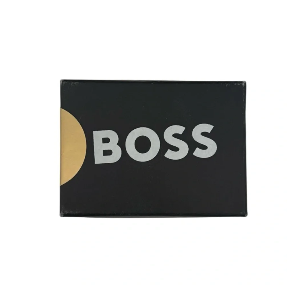 BOSS | Zair Money Clip | Black Leather Wallet | Silver Hardware | NWT